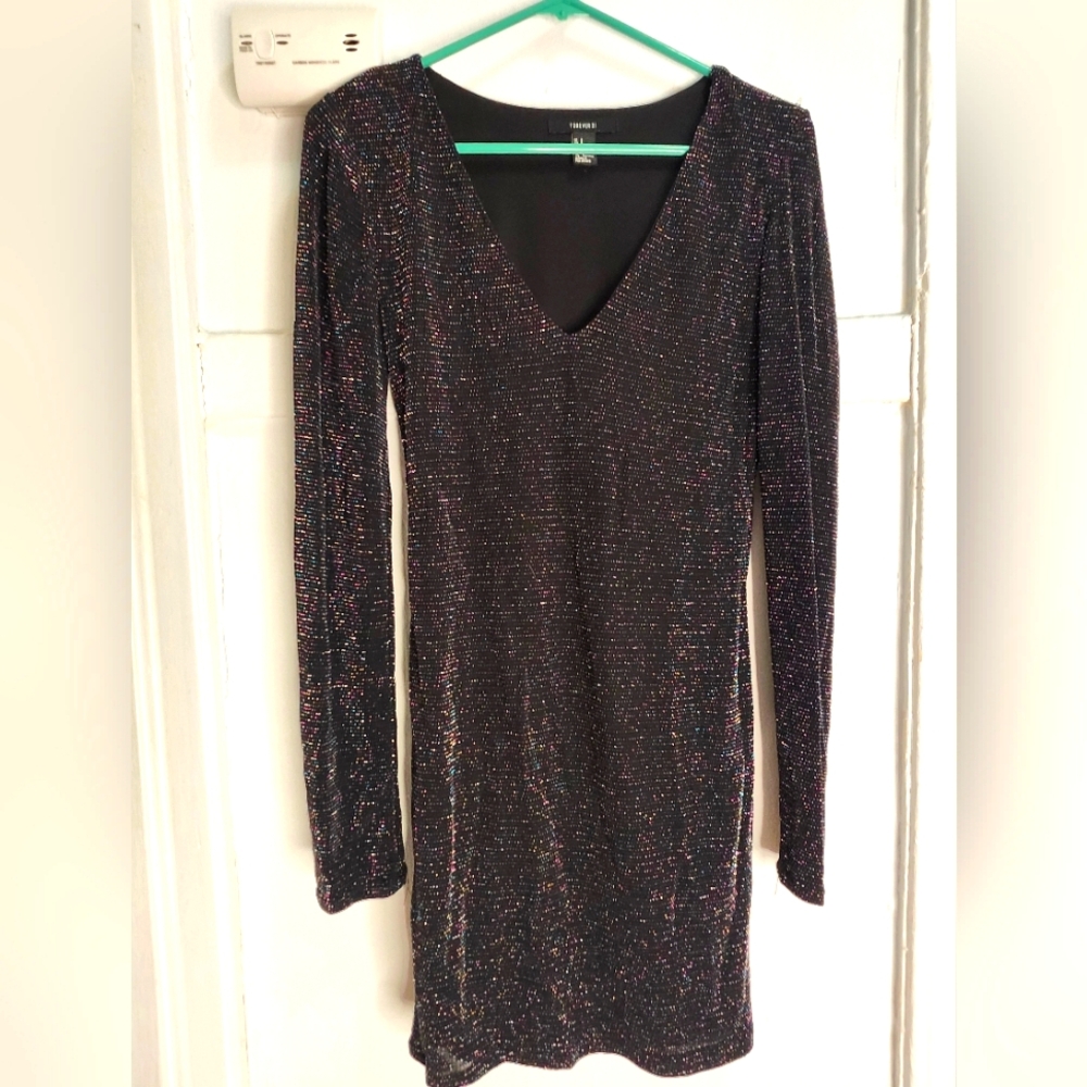Sparkly Black Long Sleeve Dress